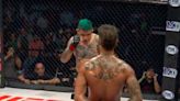 Wild fight highlights include one athlete getting knocked down almost immediately after taunting his opponent