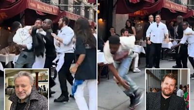 Balthazar owner Keith McNally jokes one-time nemesis James Corden is to blame for caught-on-camera tussle outside famed NYC restaurant