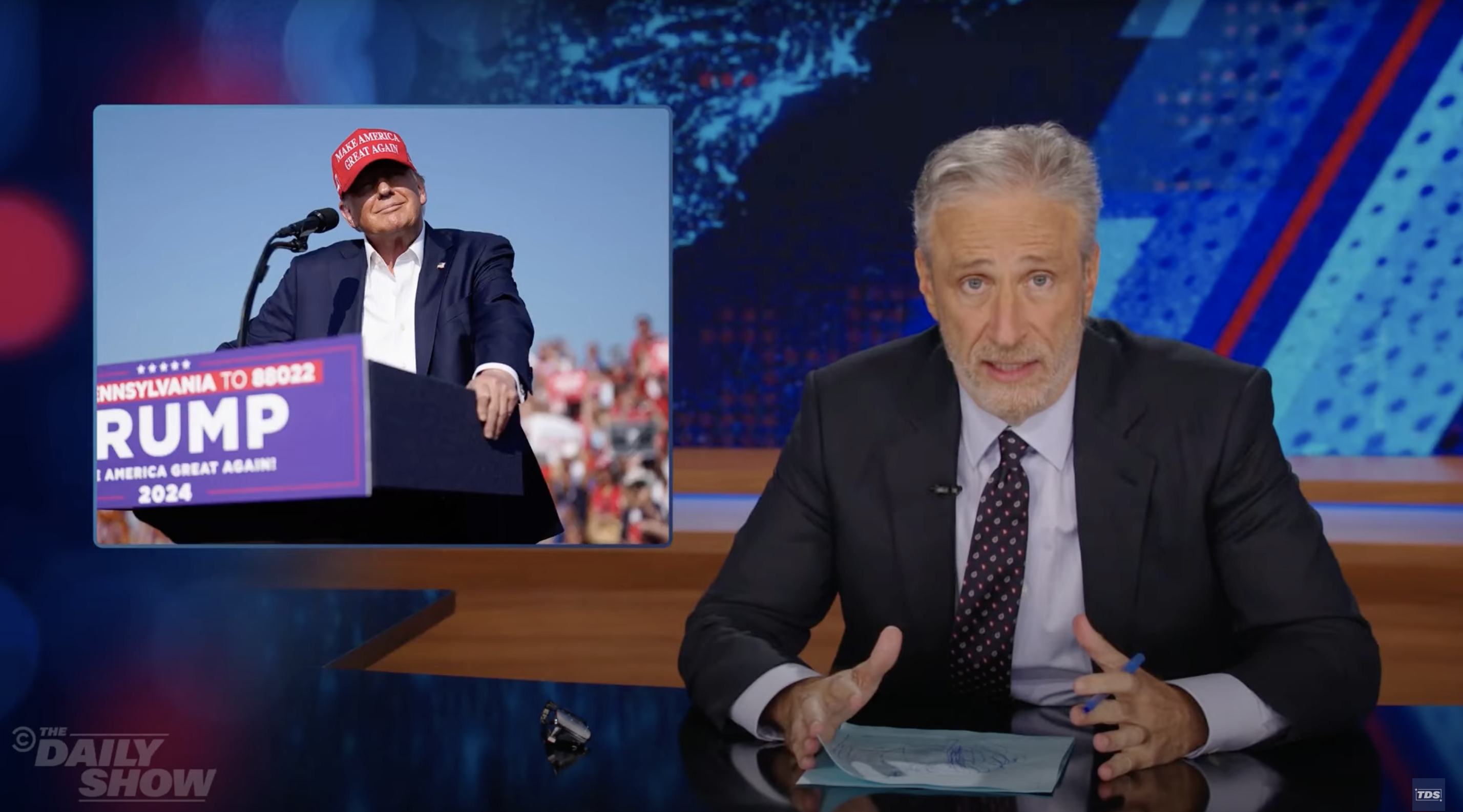 Jon Stewart unpacks the RNC and internet conspiracies after Trump rally shooting