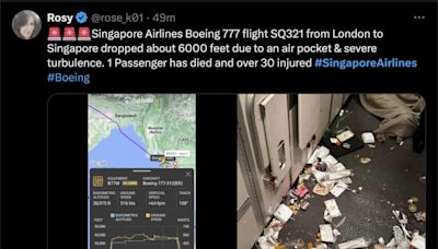 Alleged photos of turbulent SIA flight go viral online