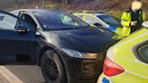 Electric Jaguar rammed off road by police after brakes fail at 90mph