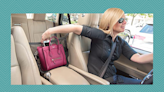 This car handbag holder keeps my purse from spilling and it's on sale for $15