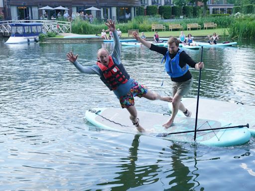 Ed Davey falls off paddleboard again as Lib Dems continue campaign trail