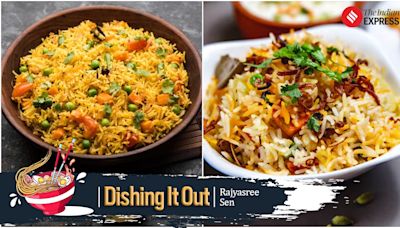 Is vegetable biryani just dolled up pulao? Which came first?