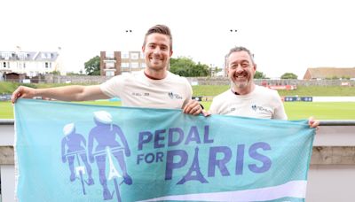 Olympic champion visits football club during climate action bike ride to Paris