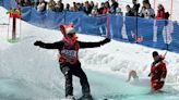 Soar, slide, splash? It’s skiers’ choice as spring’s wacky pond skimming tradition returns