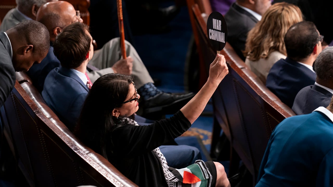 Jeffries defends Tlaib protest at Netanyahu speech