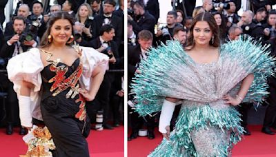 Aishwarya Rai Bachchan at Cannes 2024: Falguni and Shane Peacock's green-silver look or golden flowers gown; What’s your pick?