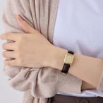 中古風手錶日本采購西鐵城手表獵鷹時尚復古皮帶金盤小方表女士圓表考試靜音