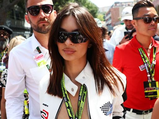 Emily Ratajkowski Is a Grand Prix It Girl in Head-to-Toe Leather