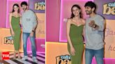 Ananya Panday blushes while posing with Kartik Aaryan at Call Me Bae screening | Hindi Movie News - Times of India