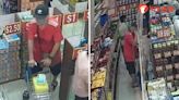 Man takes woman's belongings from her basket at Value Shop, puts them in his own trolley
