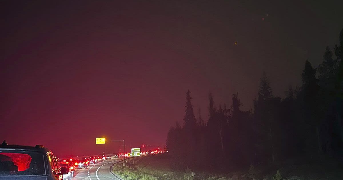 Wildfire burns structures in a town in the Canadian Rockies' largest national park