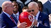 Biden dons helmet, lauds Chiefs for 'back to back'