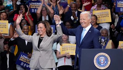 Biden, Harris greeted by chants of 'Thank you, Joe' at 1st joint event since he exited race