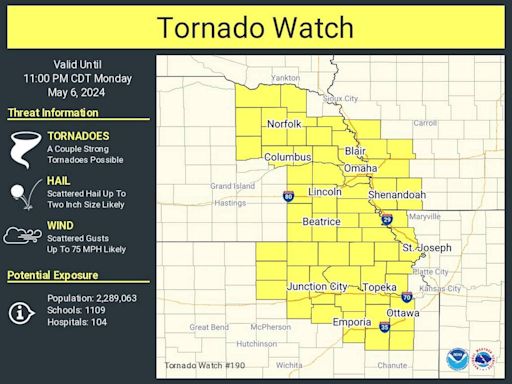 As storms roll through, tornado watch issued until 4 a.m. Tuesday for Kansas City metro