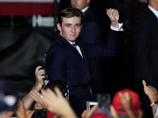 Barron Trump makes political debut at father’s rally: ‘You’re pretty popular’