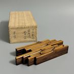 日本回流，茶道具，了々斎好竹筏香盒，山田宗雲作，竹子香盒，共9237