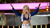 Dolly Parton, dressed as iconic Dallas Cowboys cheerleader, rocks halftime performance