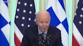 Biden aides forced to intervene as President begs reporters to repeat questions in gaffe-filled speech