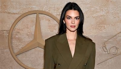 Kendall Jenner Updates the Power Suit in a Sculptural Military-Green Blazer