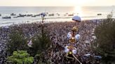 Indonesians flock to festival to cast mythical effigies out to sea