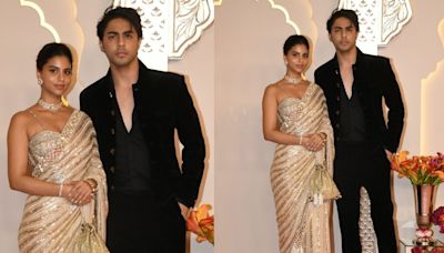 Suhana Khan and Aryan Khan Shine in Stunning Manish Malhotra Attires at Anant Ambani-Radhika Merchant Wedding - News18