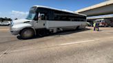 26 students on board charter bus involved in wreck at E Bert Kouns/I-49 N; 1 transported to hospital