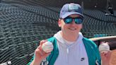 Day after snagging back-to-back foul balls, fan throws out TWO first pitches