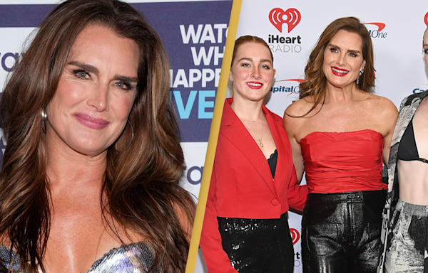 Brooke Shields candidly admits adult daughters still sleep in bed with her