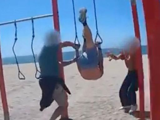 Tinder 'rapist' arrested on Spanish beach while hanging upside down on gym hoops