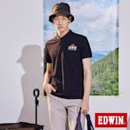 EDWIN 日落基本Basic短袖POLO衫-男-黑色