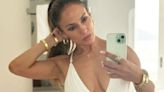 "This Is" Jennifer Lopez At 55 Who Looks Terrific In A White Halter Swimsuit