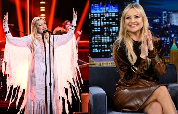 Kate Hudson Hits High Notes in Roberto Cavalli and Sings Debut Album Track for ‘Jimmy Fallon’ Performance