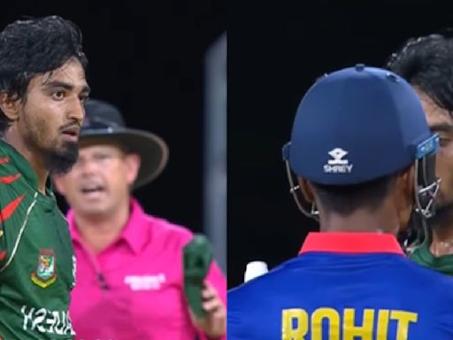 Video: Tanzim Shakib Hasan & Rohit Paudel Involve In Verbal Altercation During BAN vs NEP T20 WC Match