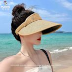 UPF50帽女2024新款夏季防紫外線網紅遮臉太陽帽空頂遮陽帽子