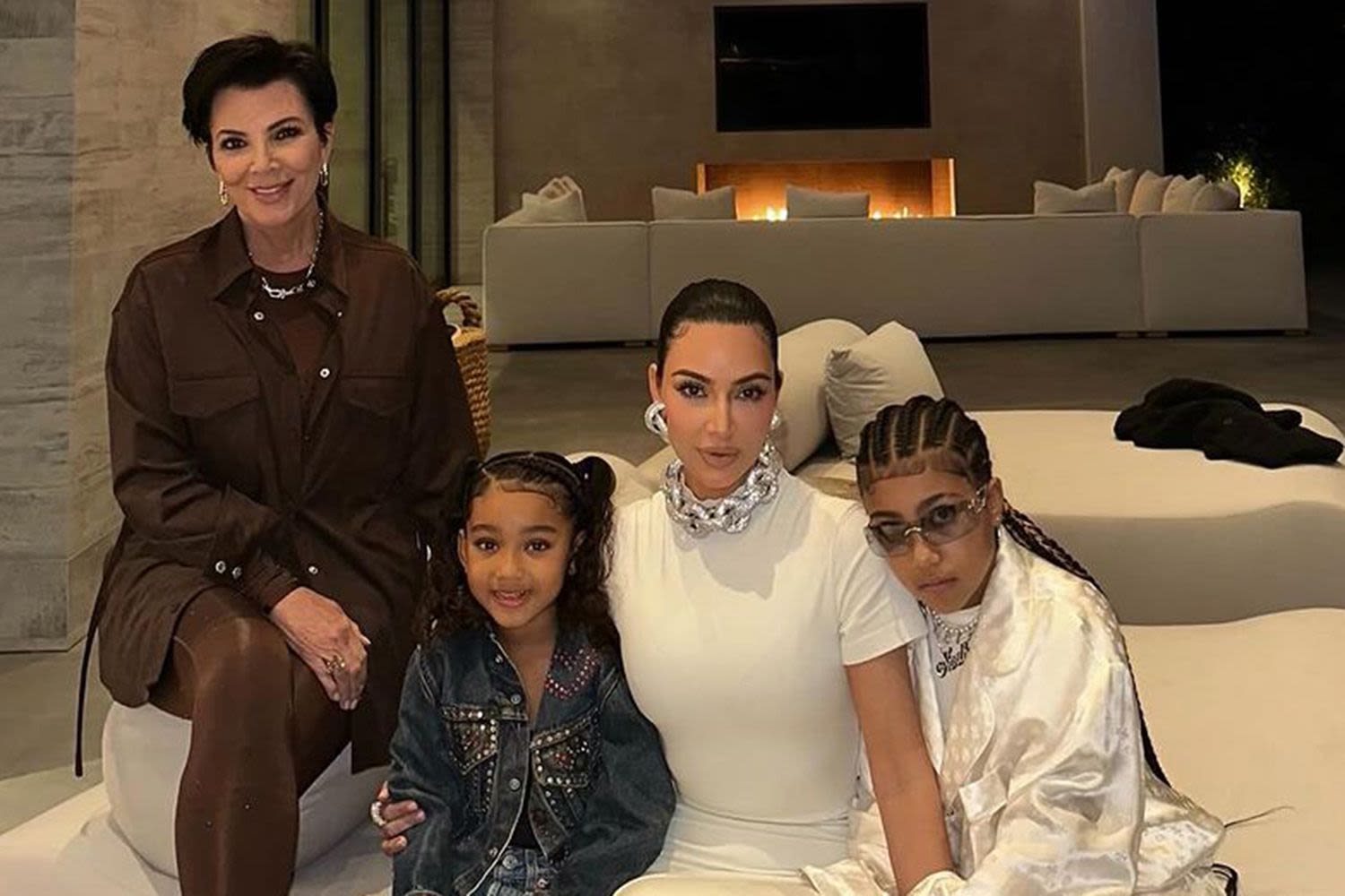 Kim Kardashian Poses with Daughters North and Chicago and Mom Kris Jenner: ‘My Girls’