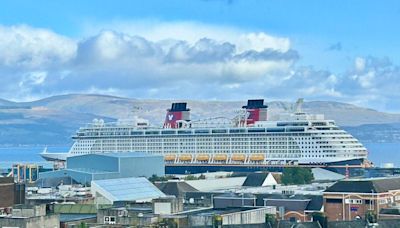 Massive Disney cruise ship arrives at Greenock Ocean Terminal