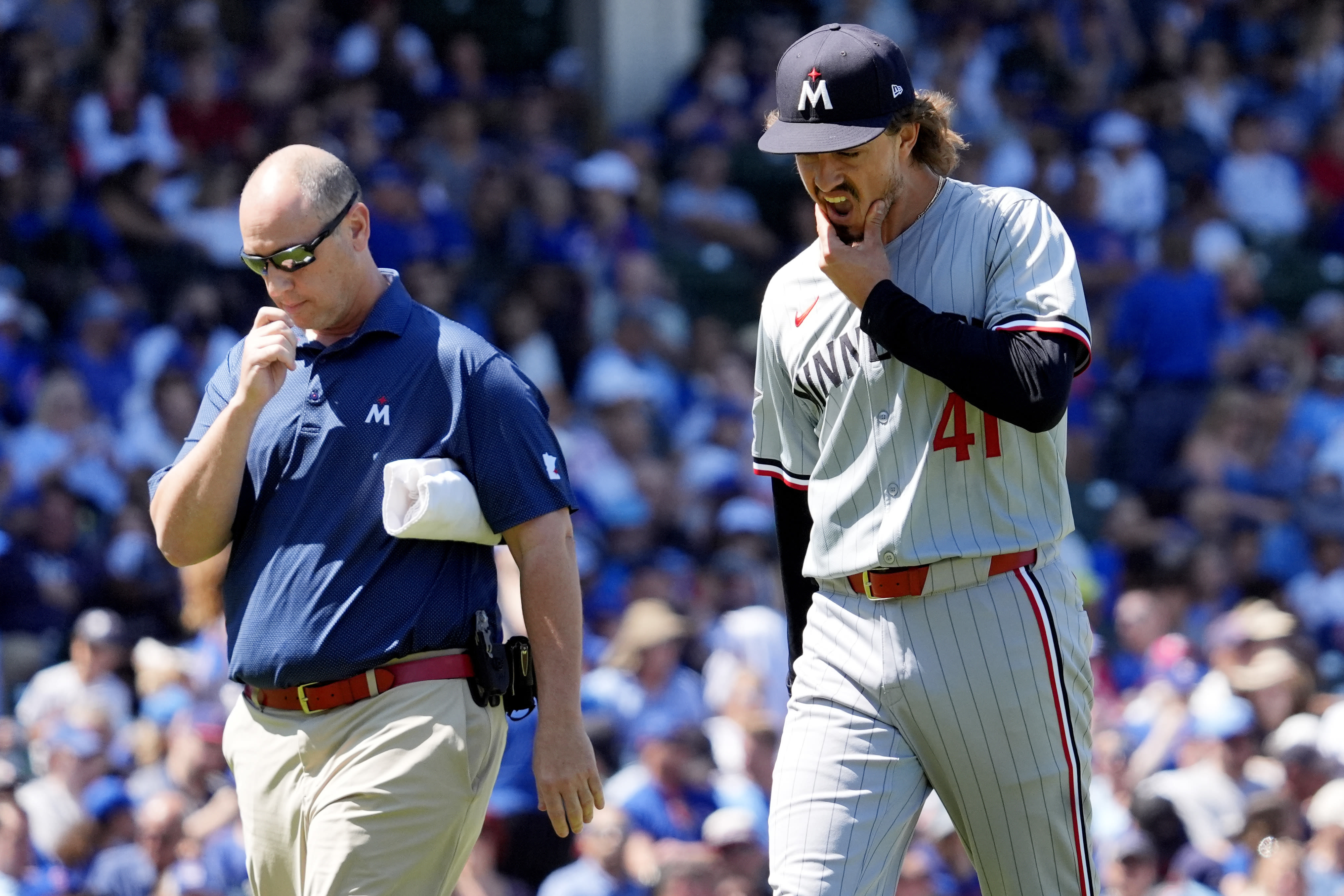 Twins starter Joe Ryan leaves game against Cubs in third inning with right triceps tightness