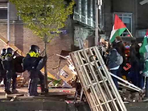 Police break up pro-Palestinian camp at Amsterdam university as campus protests spread to Europe