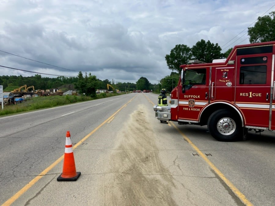 Carolina Road reopens after ruptured gas line repaired