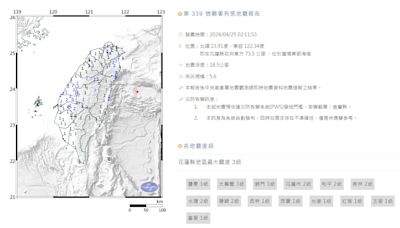 凌晨連2起規模5以上地震 氣象署：與0403地震無關