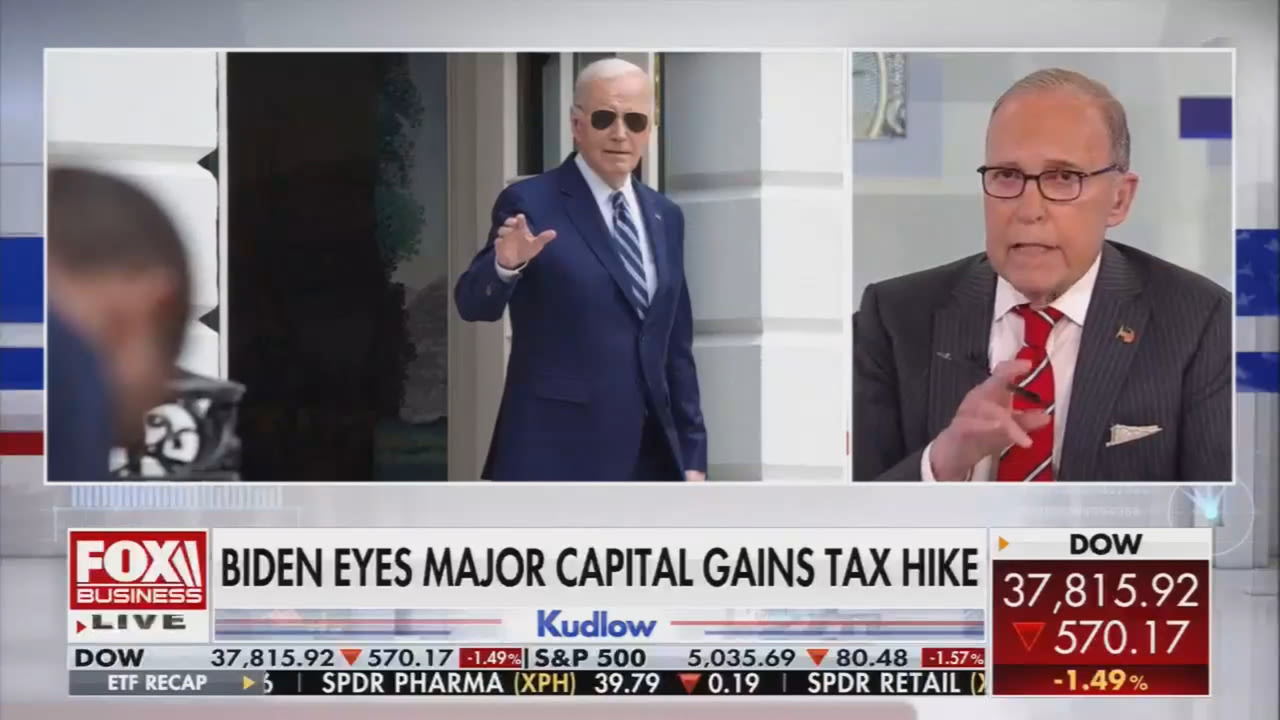 Fox Business’ Larry Kudlow claims Biden tax policy is “DEI” and "racial warfare against white folks”