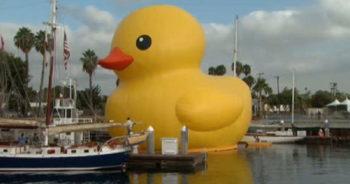 Giant rubber duck floats back to Southern California, to Lake Elsinore for 4th of July festivities