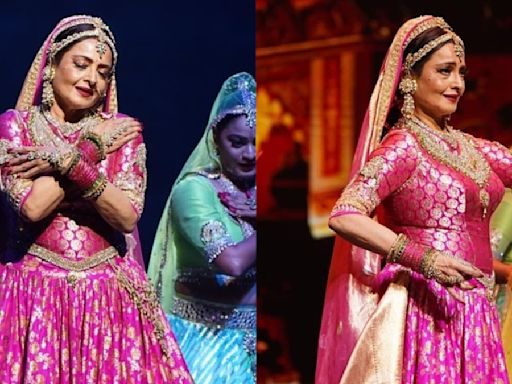 Rekha Impresses Fans On IIFA 2024 Stage, Dances To Piya Tose & Pardesiya In Pink Anarkali (VIDEO)