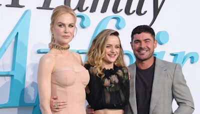 Nicole Kidman & Zac Efron Sandwich In Joey King at ‘A Family Affair’ Premiere