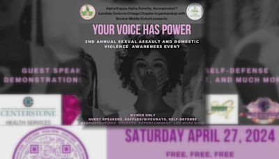 'Your Voice Has Power': Sorority hosting sexual assault and domestic violence awareness event in Sarasota