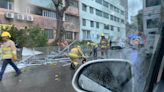 車Cam直擊｜屯門太陽能板黃雨下吹落街 從天而降擊中私家車
