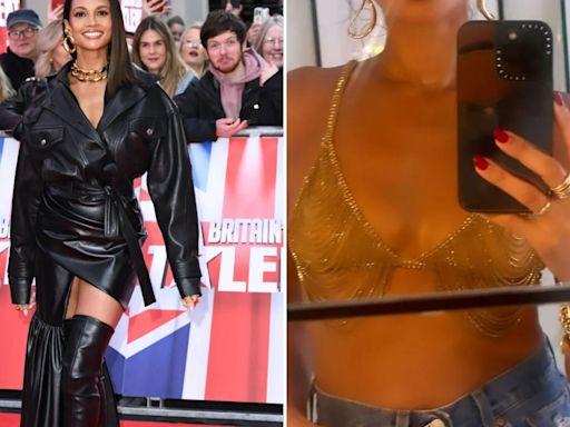 Alesha Dixon sizzles in sheer gold bra and denim hot pants