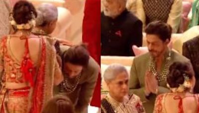 ... Gush As Shah Rukh Khan Touches Amitabh Bachchan, Jaya Bachchan's Feet At Ambani Wedding